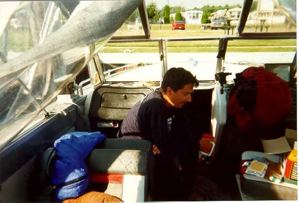 Juan contemplating a pop tart.