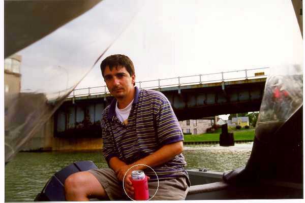 Juan with a beer at Port Huron