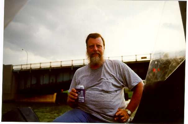 Mike with a beer and a cigar at Port Huron